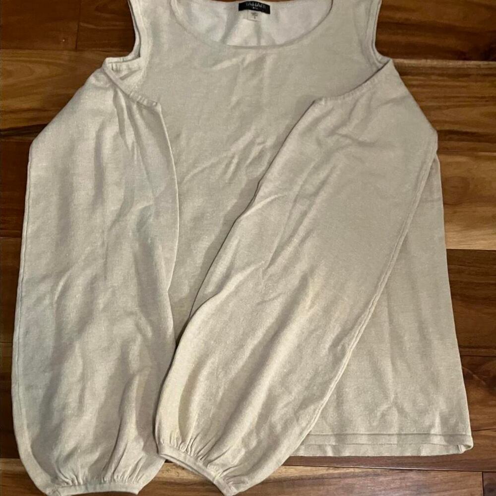 Tahari ASL shoulderless top long sleeve shirt Women’s Size Small Classy Outdoors